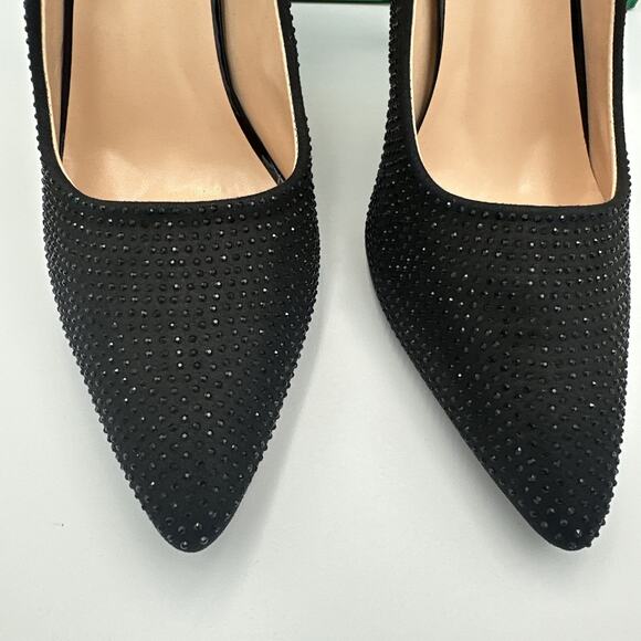 Lauren Lorraine Pump Shoes High Heel Size 11 Black Rhinestone Formal Party NEW - Picture 2 of 15